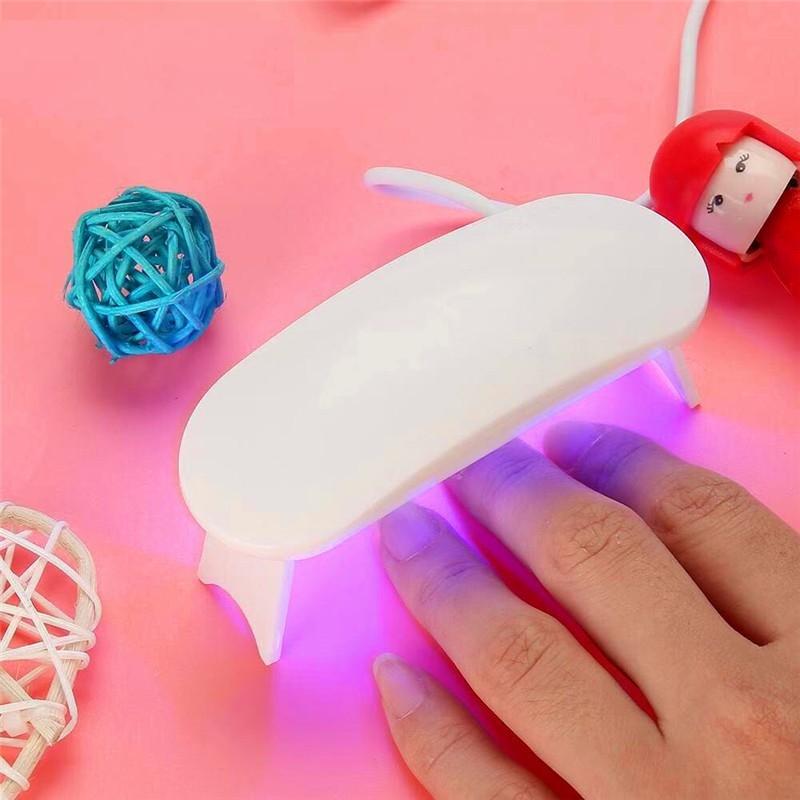 Máy sấy khô sơn móng tay mini bằng tia UV 6W có cổng sạc USB - kèm dây (Giao màu ngẫu nhiên)