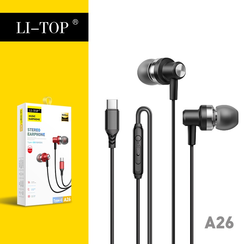 Tai Nghe Nhét Tai Có Dây A26 Vỏ Kim Loại, Type-C Giải Mã Kỹ Thuật Số, Có Micro, Âm Thanh Stereo - miếng lót chuột
