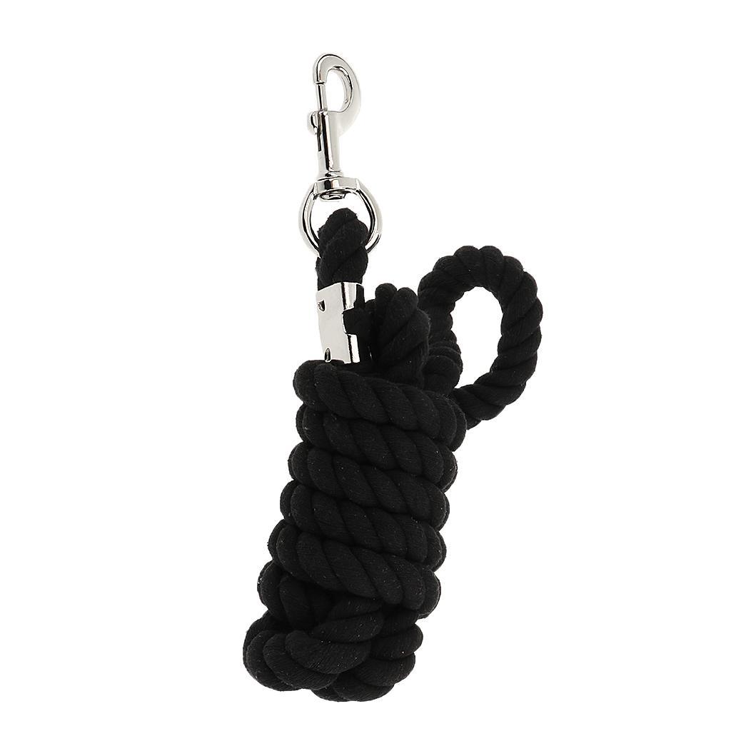 2xHorse Ropes Halters Cotton Weave Rein Black