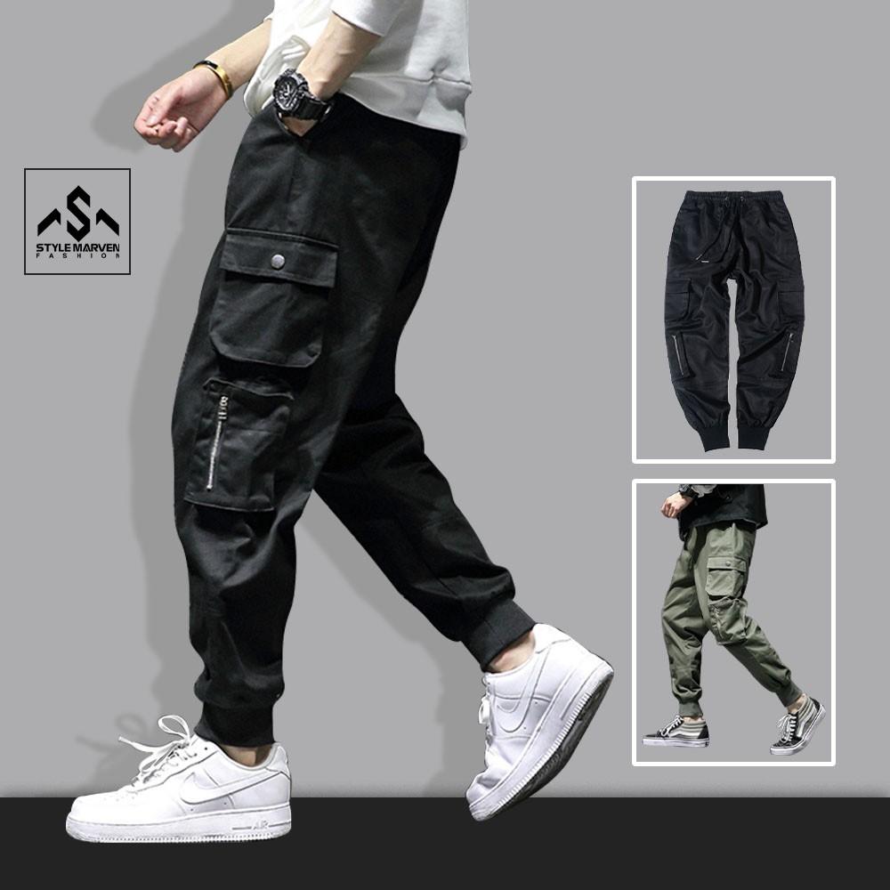Quần jogger kaki nam kiểu dáng basic phối túi hộp hiphop - QUAN SM027C2