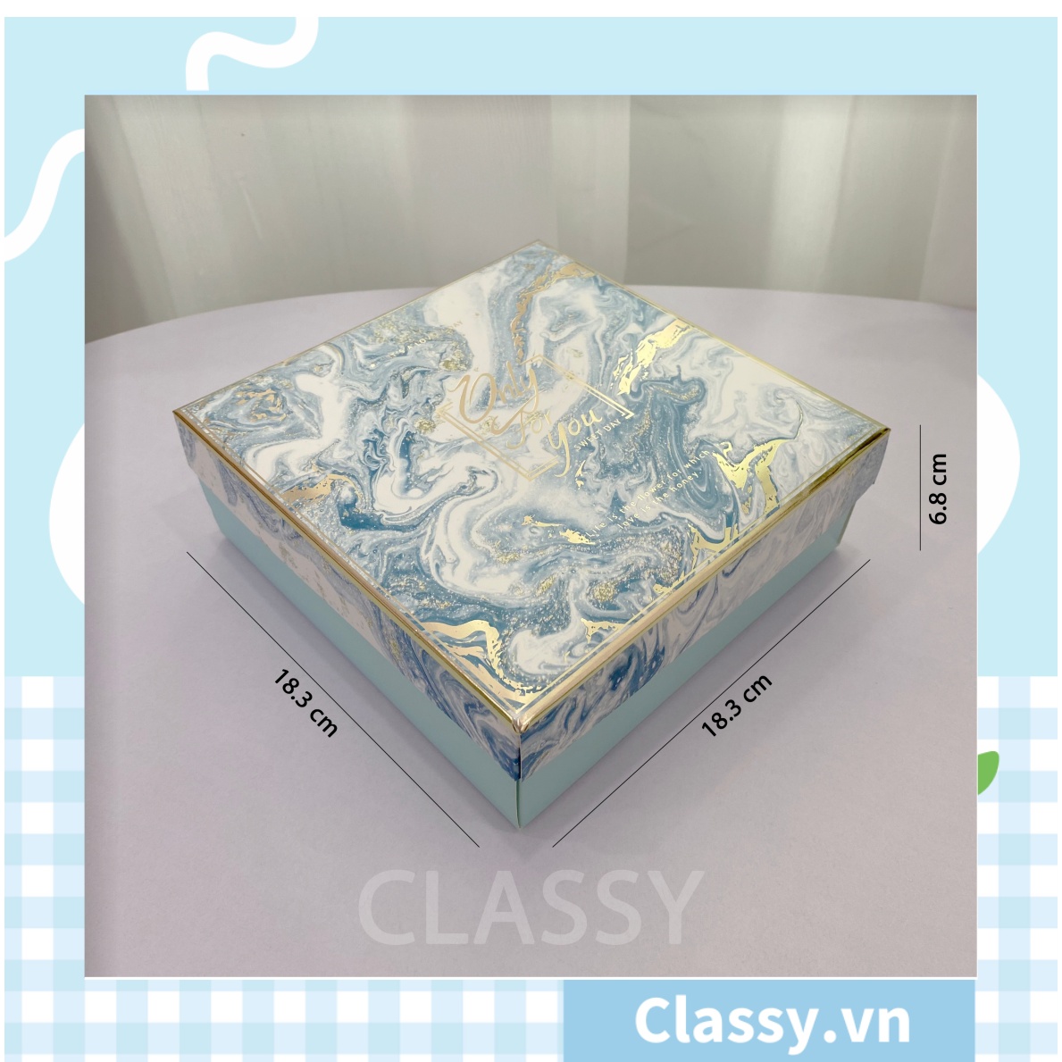 XÉ LẺ túi giấy +Hộp quà lớn +02 Hộp mini quà tặng hoạ tiết đá cẩm thạch, In chữ Only For You phong cách châu Âu