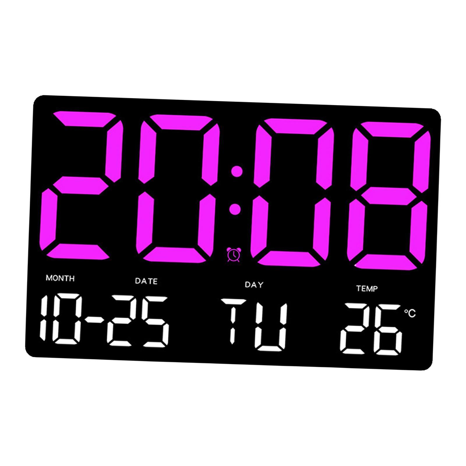 Wall Clock Kids Adults LED Display Digital Clock for Home Study Room Bedroom