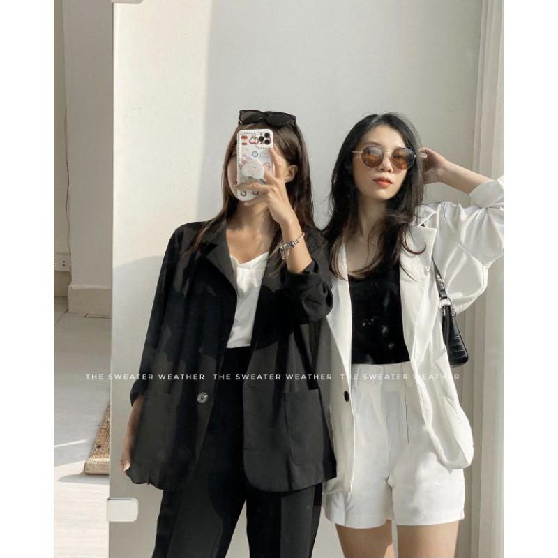 Áo vest blazer chất voan đũi mỏng cực mát