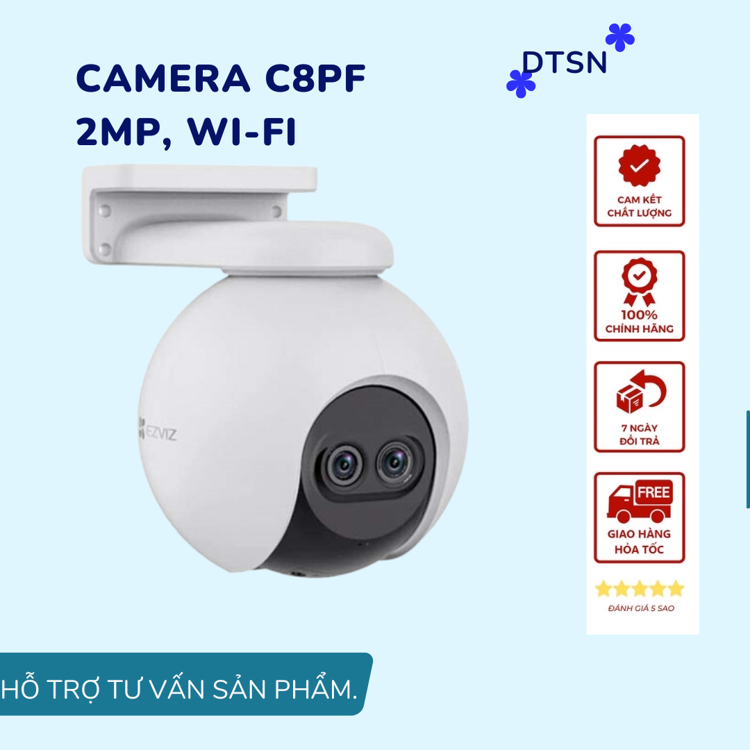 Hình ảnh Camera EZVIZ C8PF 2MP, WI-FI , Ngoài Trời 360 Độ, Đàm Thoại Hai Chiều, AI - Hàng Chính Hãng