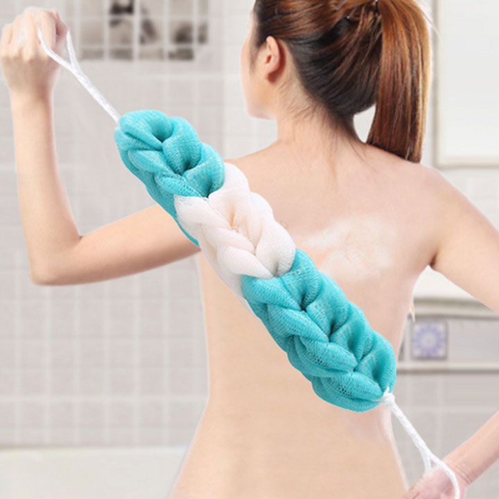 Bông tắm tạo bọt cầm tay loại dài có dây cầm tiện lợi
