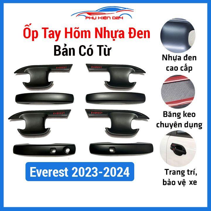 Ốp tay hõm nhựa đen Everest 2023-2024 có từ sáng bóng chống trầy bảo vệ cửa xe ô tô