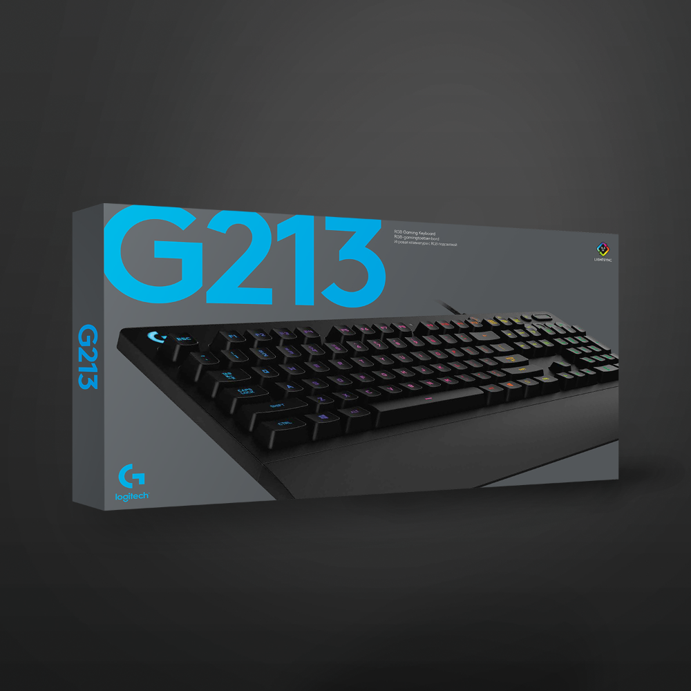 Bàn phím game có dây Logitech G213 Prodigy - RGB Lightsync, phím Media chuyên biệt, chống tràn bền bỉ -Hàng Chính Hãng