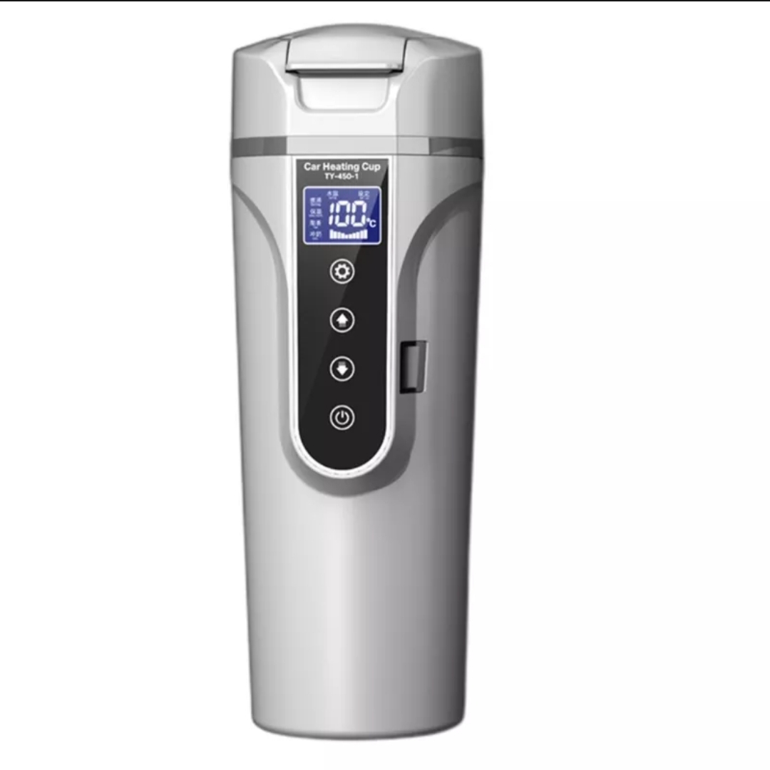 Cốc nấu nước nóng trên ô tô xe hơi 500ml 12v-24v cảm ứng giúp pha trà, sữa, cafe bản cao cấp đa năng