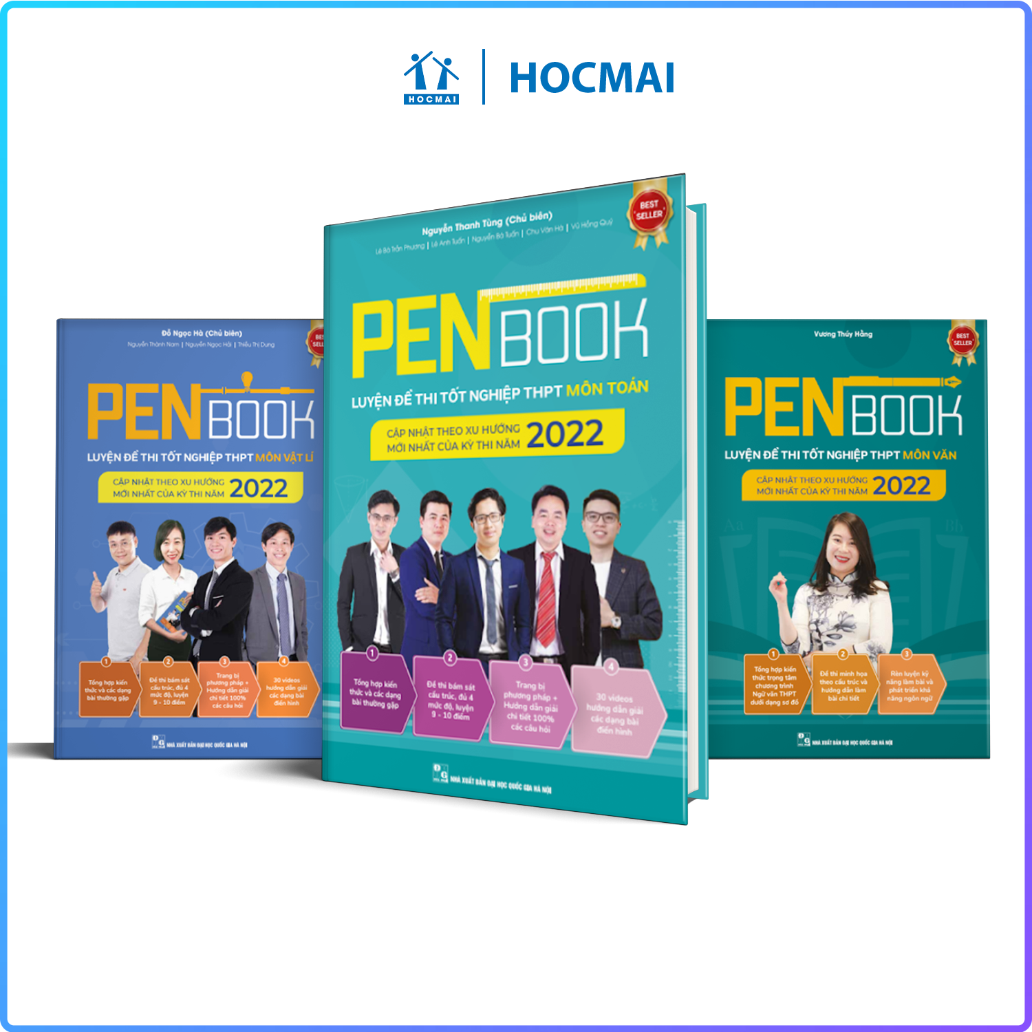 Combo khối C1- PENBOOK Luyện đề thi Tốt nghiệp THPT - Bộ 3 môn Toán, Văn, Lí