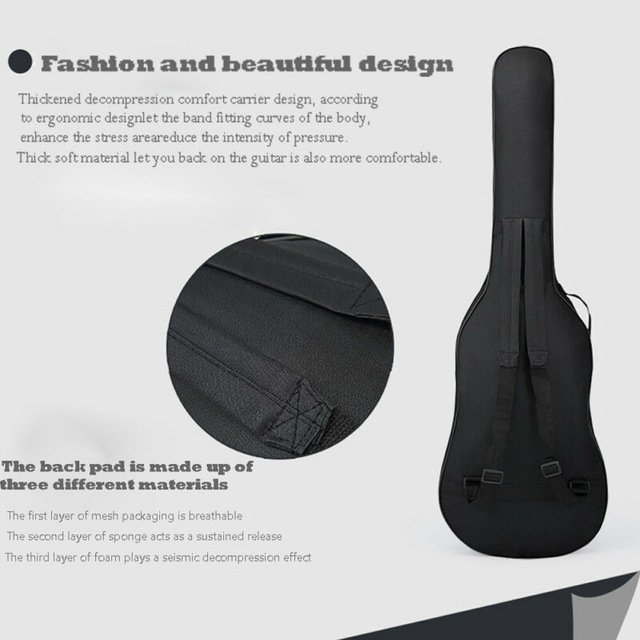 Bao Da Đựng Đàn Guitar Acoustic và Classic 3 Lớp Guitar Bag có quai đeo và túi đựng vật dụng YAB-M10