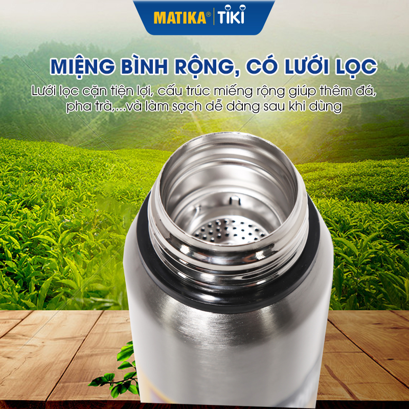 Bình Giữ Nhiệt Inox MATIKA MTK-HC6500 Bình Đựng Nước Dung Tích 500ml - Hàng Chính Hãng