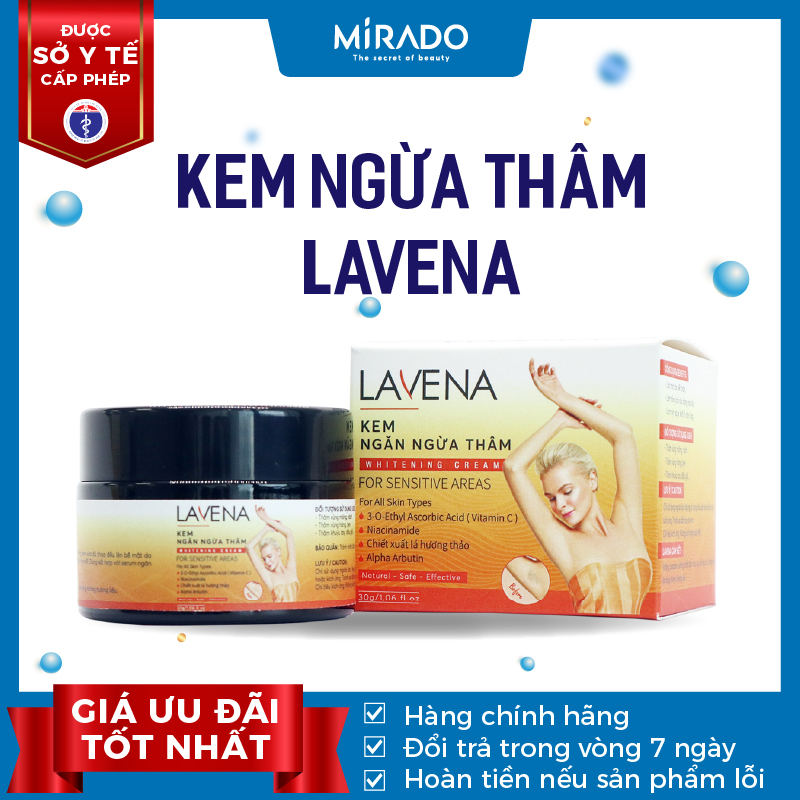 Kem ngừa thâm nách, bẹn, mông, khuỷu tay, đầu gối Lavena - Xóa tan thâm sạm, dưỡng da trắng hồng.