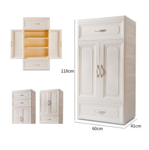 Tủ nhựa 3 tầng 1 ngăn treo mẫu mới size lớn TN13-NLT60055(1D+3+1D) (60x40x118cm)