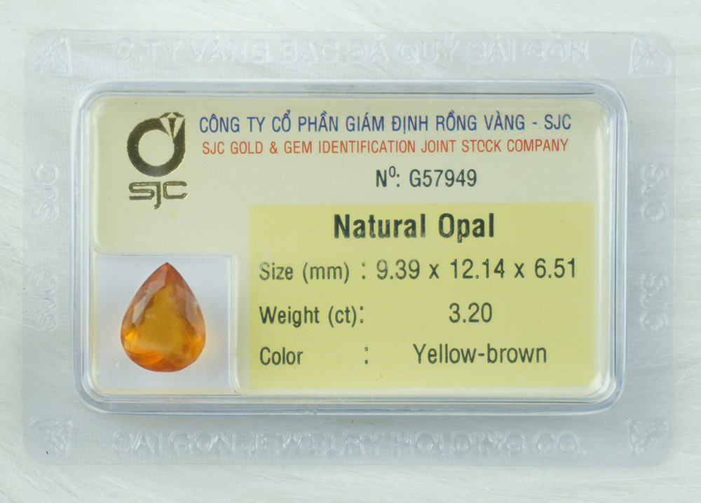 Viên đá opal tự nhiên kiểm định mài giác giọt nước