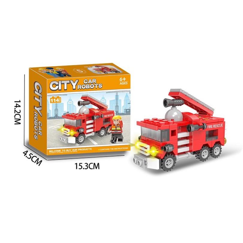 COMBO 06 HỘP Lắp ráp Ghép hình Robot Car biến hình 568 chi tiết LXA326 Ghép hình Robot