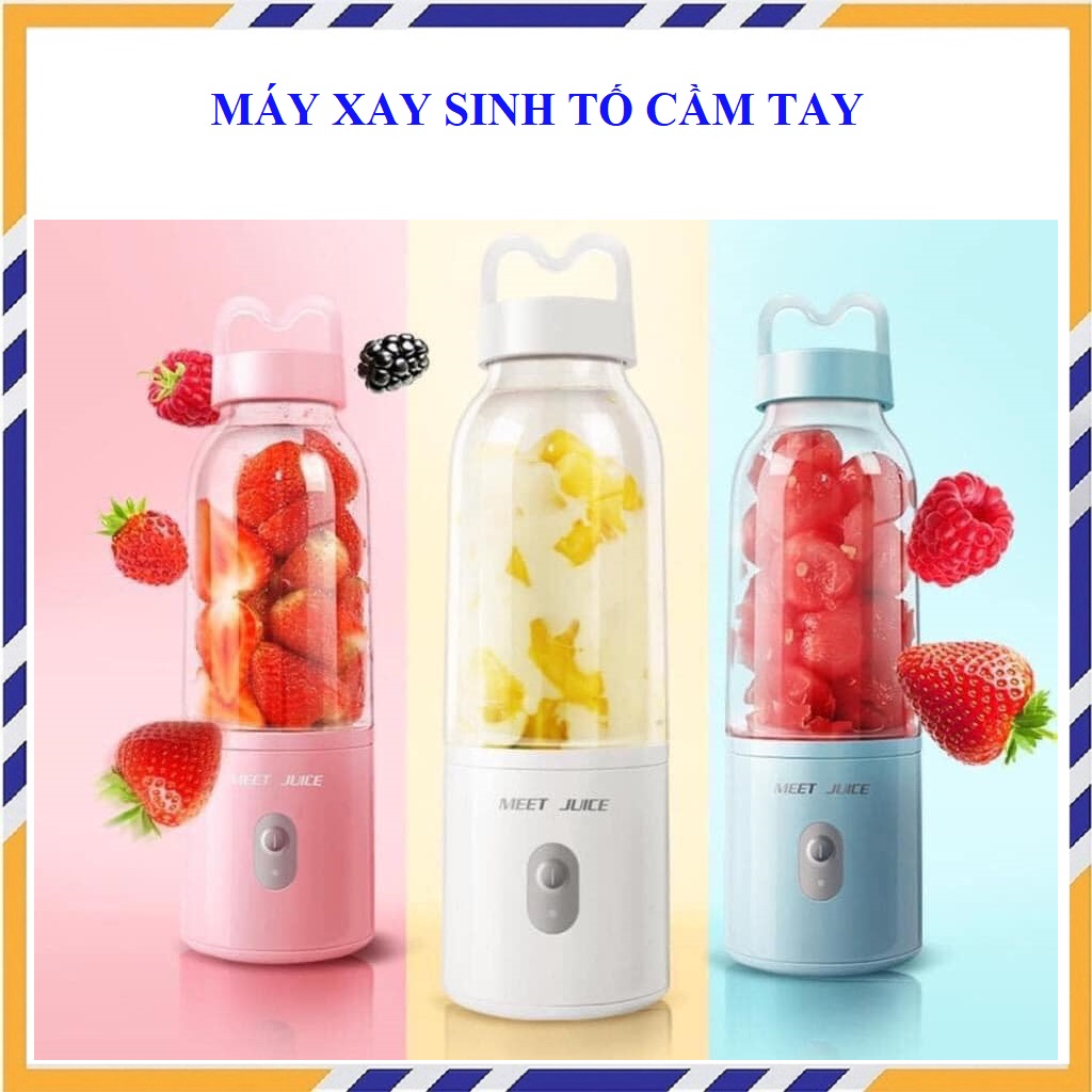 Hình ảnh Máy Xay Sinh Tố Cầm Tay Meet Juice 500ml, Máy Xay Hoa Quả Mini Tiện Lợi - Hàng Nhập Khẩu