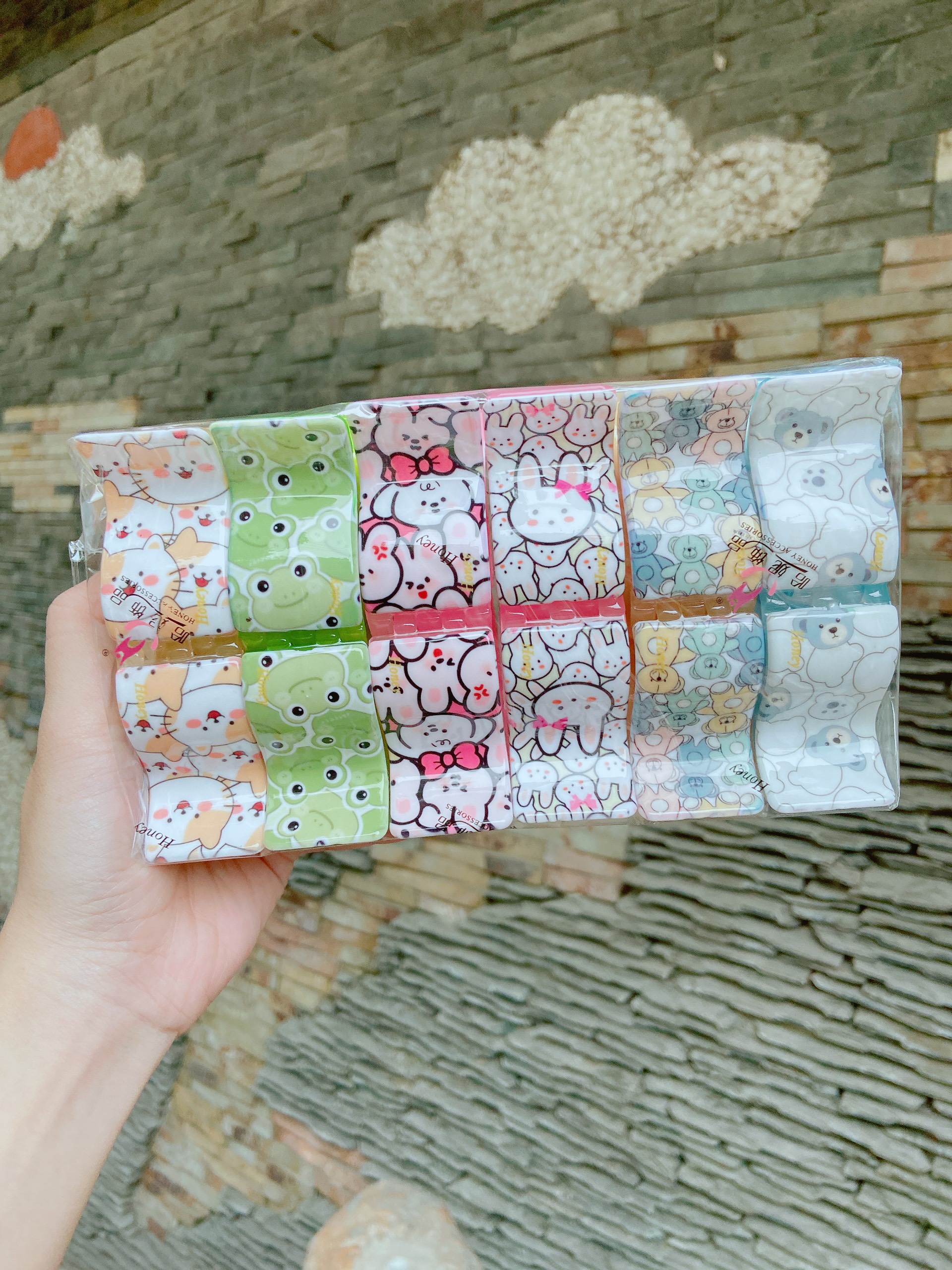 Kẹp Tóc Càng Cua Họa Tiết Siêu Xinh Chất Liệu Chống Gãy