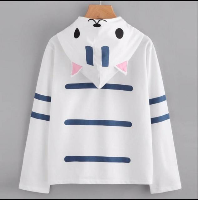 Áo hoodie nữ in hình mèo đáng yêu