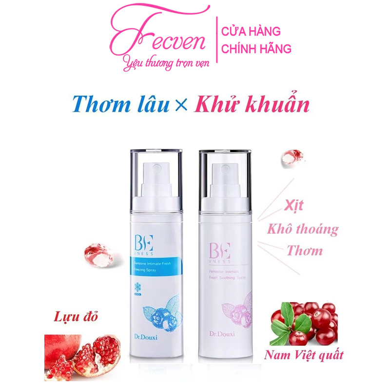 Bộ 3 Chăm Sóc Vùng Kín Dr.Douxi Hồi Xuân - Dung Dịch Vệ Sinh + Gel Dưỡng Trắng Hồng Se Khít + Xịt Kháng Khuẩn Khử Mùi, FECVEN