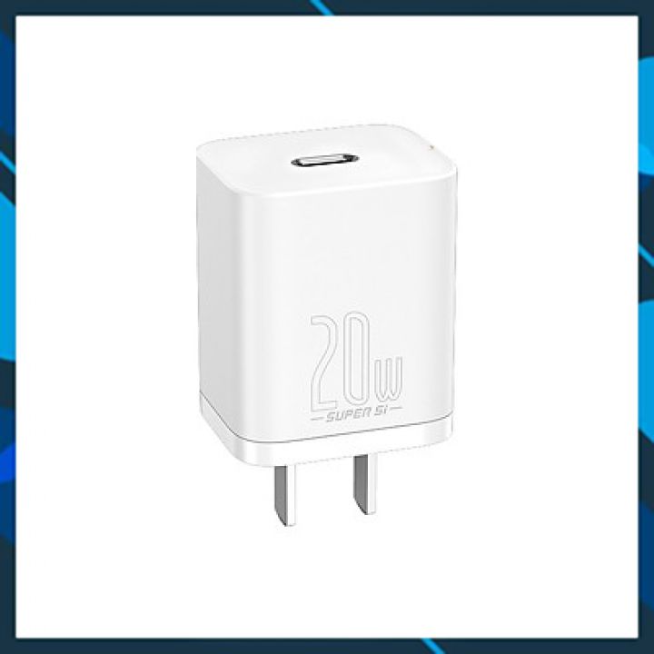 Cốc sạc Baseus PD20W chuôi dẹp tích hợp cổng Type-C chất liệu chịu nhiệt cao tương thích với Android/iOS - Hàng chính hãng