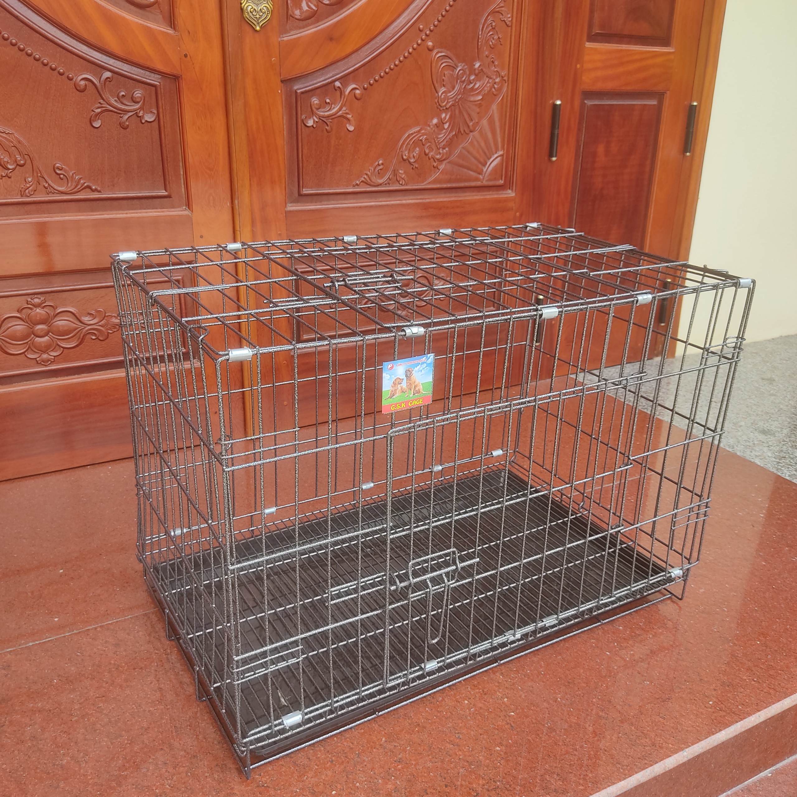 Chuồng chó sơn tĩnh điện size to Lồng màu vân đá