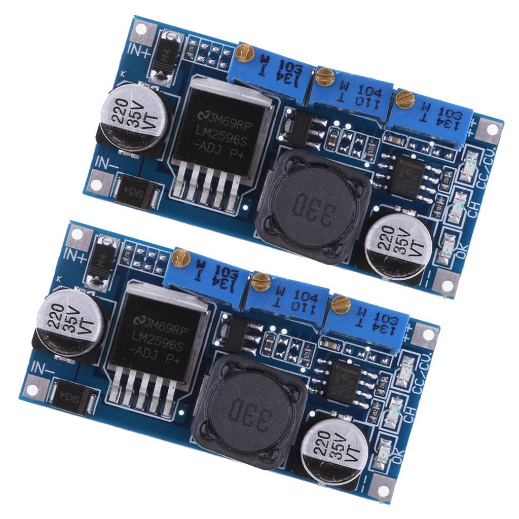 2Pieces Premium DC-DC Step Down Power Supply Adjustable Charging CC-CV Module Regulator with LED