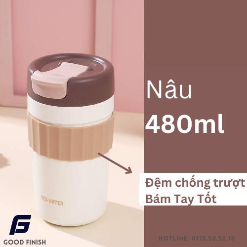 Bình/Cốc giữ nhiệt cao cấp Yes_Water GF, inox 304, chống tràn, ly uống cafe, đựng nước, lạnh, nóng 6 - 8 tiếng