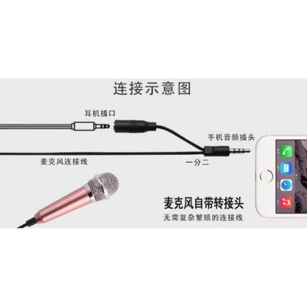 Mới Micro Mini Hát Karaoke KTV Giắc Cắm 3.5mm Cho Điện Thoại / Laptop / PC Để Bàn