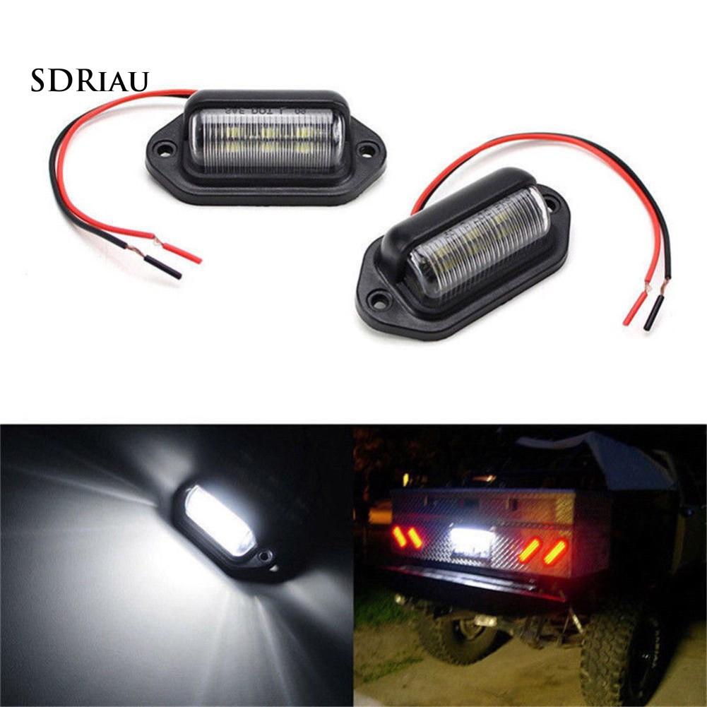 2 Đèn led 6 bóng gắn bảng số xe ô tô 12/24V chất lượng cao
