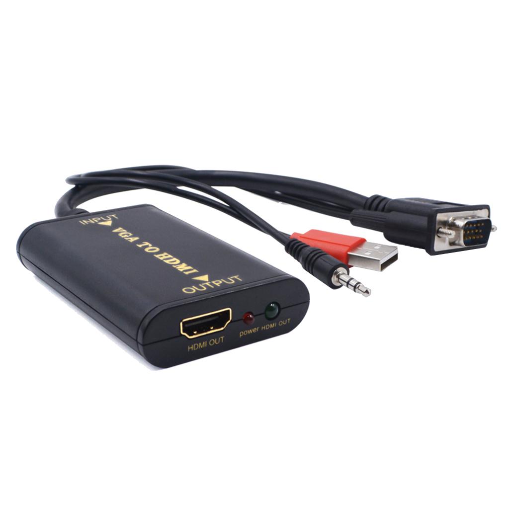 VGA to HDMI Converter 1080P Converter HD Audio AV Converter HDTV Video Cable VGA to HDMI Adapter for TV PC