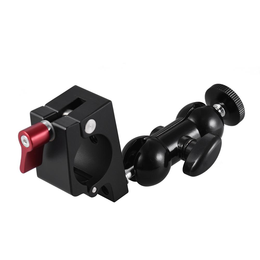 Thanh kẹp 25mm với Màn hình tay ma sát khớp nối 360 ° Xoay tự do với đầu bi đôi ren 1/4 "3/8"