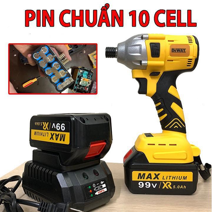 Máy chuyên bắt vít DEWALT 99V, 100% Lõi Đồng - Pin 10 cell Cực Trâu