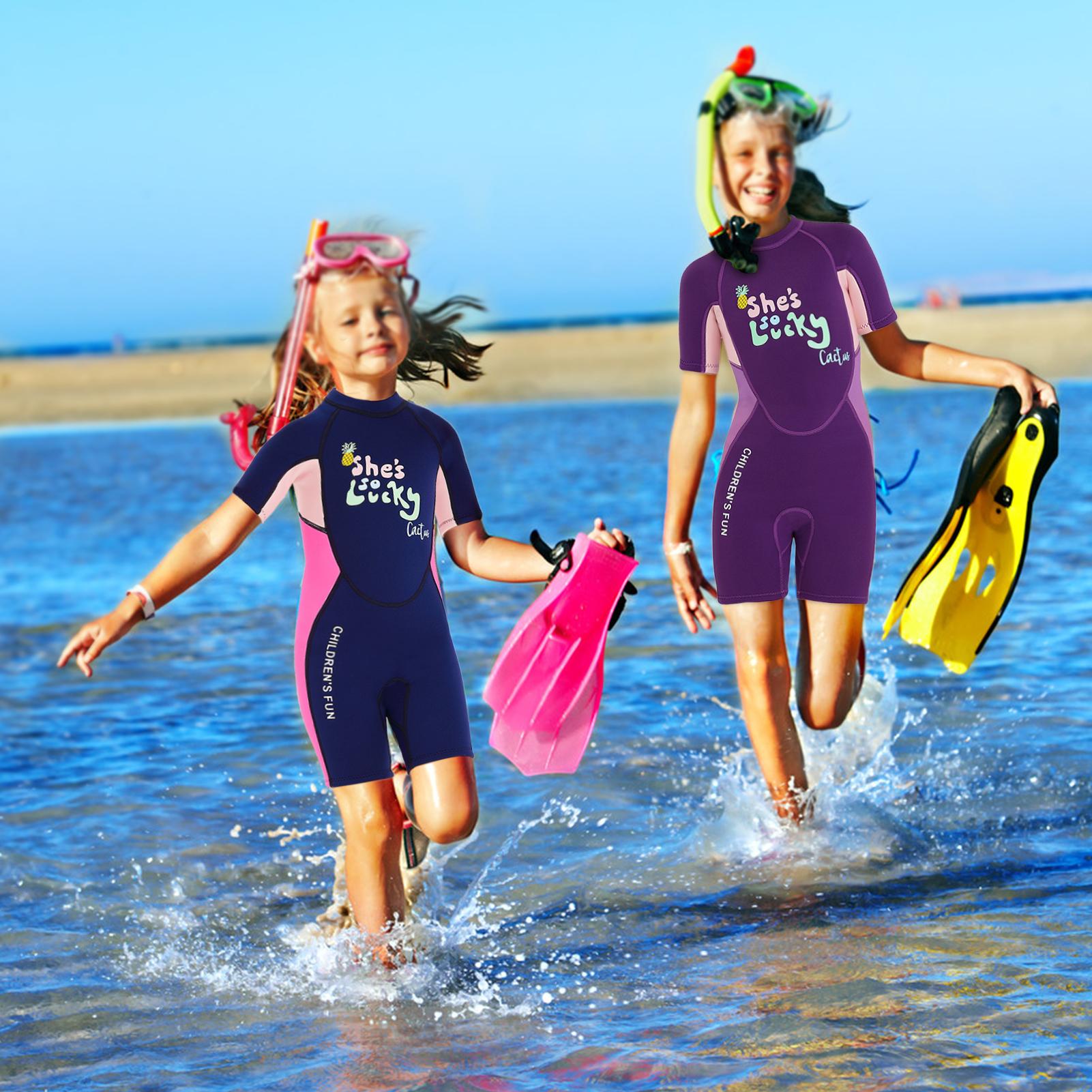 Bộ đồ bơi liền mảnh nữ ngắn có dây kéo, đồ bơi lươt sóng, đồ bơi chuyên dụng cho trẻ em gái
