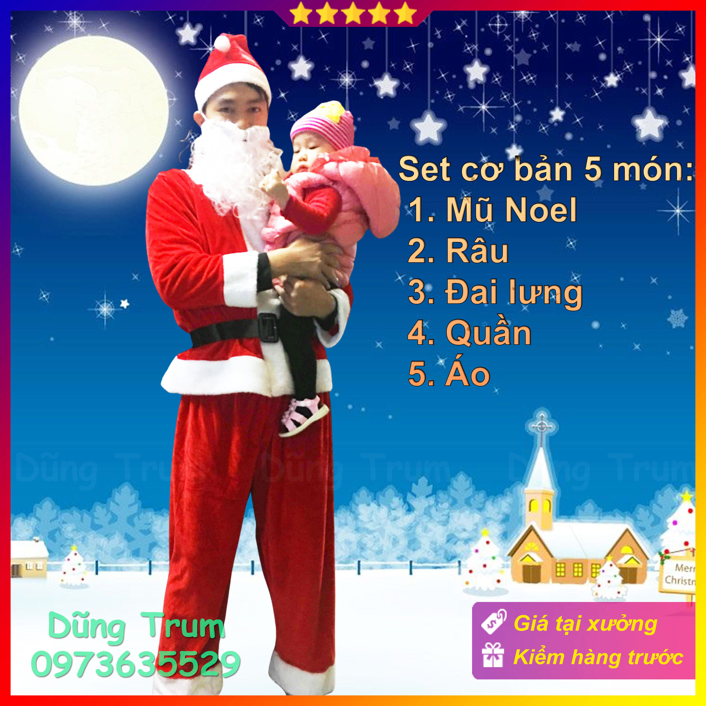 Bộ Quần Áo Ông Già Noel 2023 Chuẩn Chất Nhung Đầy Đủ Chi Tiết Siêu Đẹp