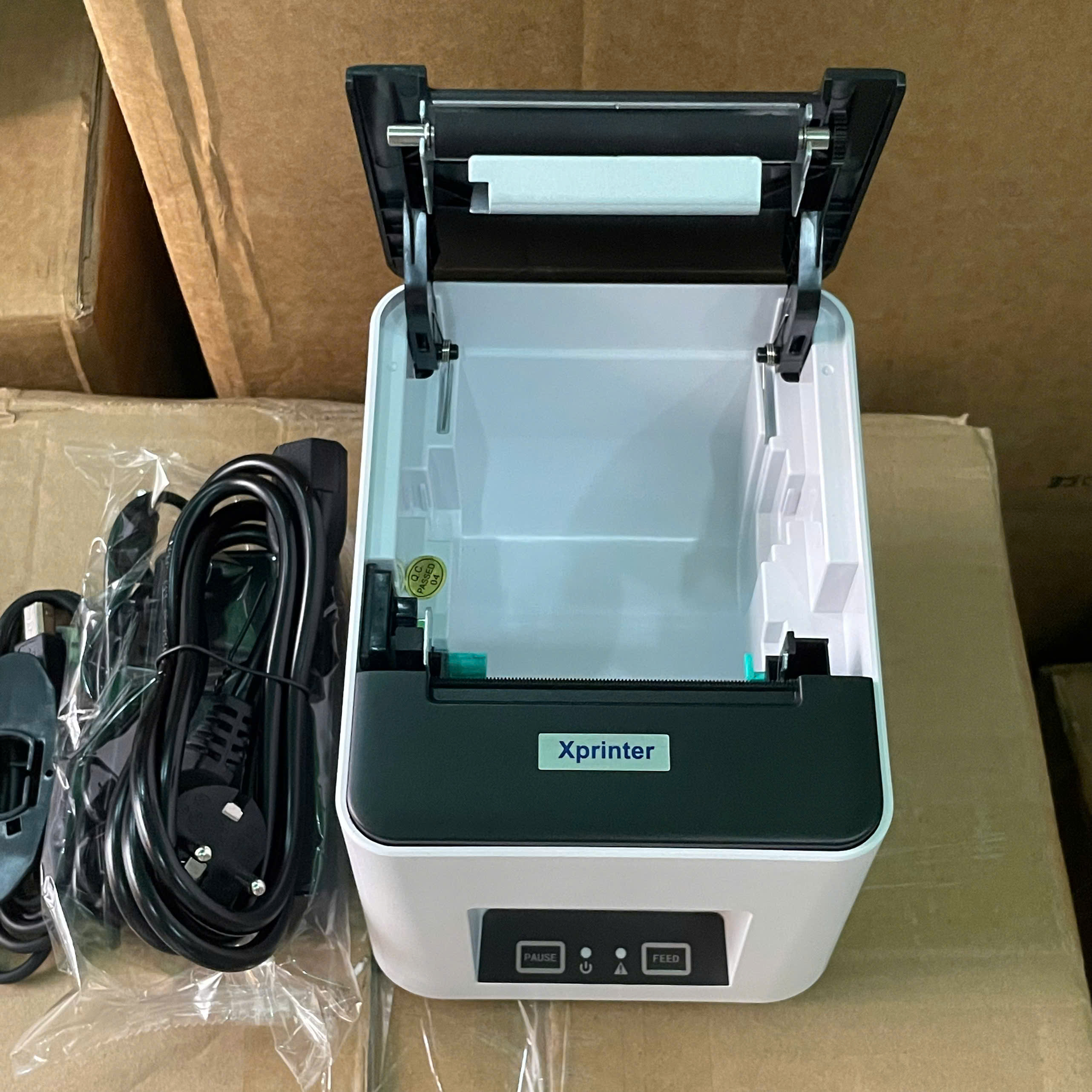 Máy in nhiệt Xprinter XP-Q361U kết nối USB + LAN, in tem nhãn mã vạch Kiotviet, in đơn TMĐT, tem trà sữa, in hóa đơn khổ K80 - Hàng chính hãng