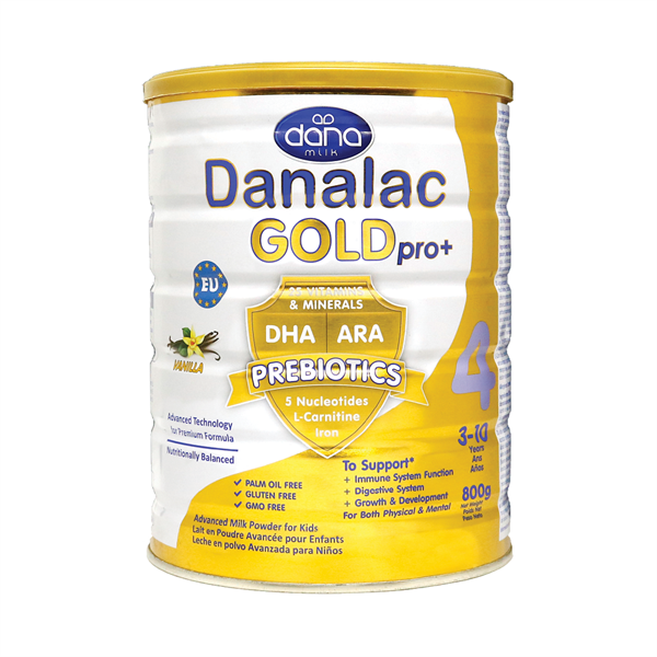 Sữa Danalac Gold Pro+Số 3 Cho Bé 1-3 Tuổi Hộp 800g Nhập Khẩu Thụy Sỹ