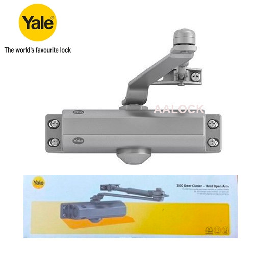 Tay co thủy lực Yale 30-0300-0004-00-60-11 có giữ cửa, loại tay đẩy hơi, cùi chỏ đóng cửa tự động cao cấp