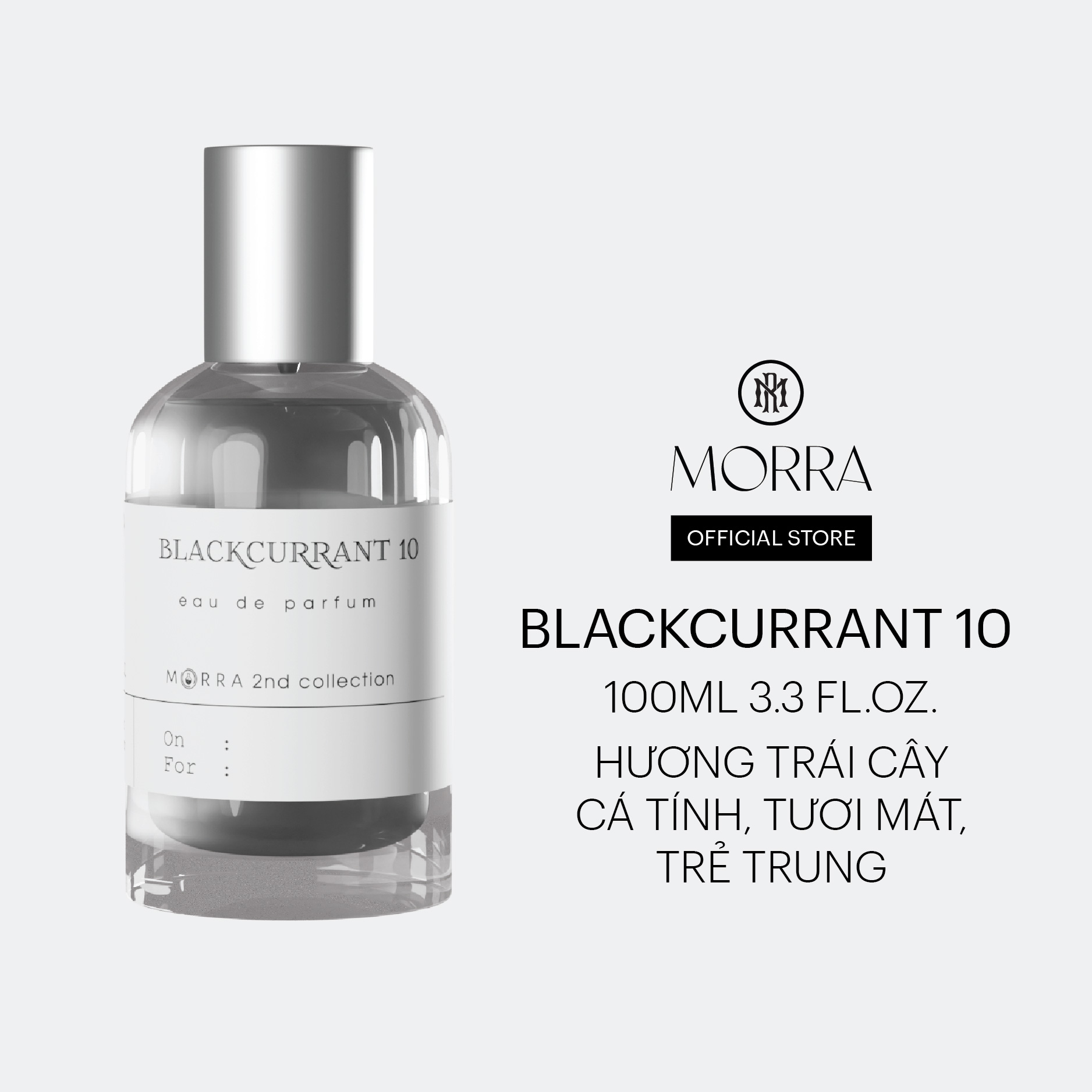 Nước Hoa Nam Nữ Morra BlackCurrant 10 Chai 100ml Nguyên Liệu Nhập Pháp Hương Thơm Cá Tính, Tươi Mát, Trẻ Trung - Dạng Xịt