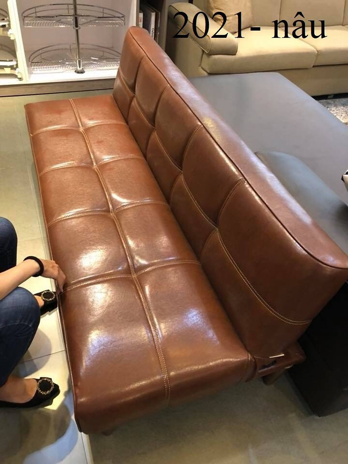 Sofa giường đa năng màu xanh ngọc 1m7