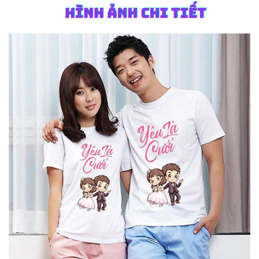 Áo Đôi Phông Rộng TT12, Áo Thun Nam Nữ In Cô Dâu ý Nghĩa, Vải Cotton Thun Thoáng Mát