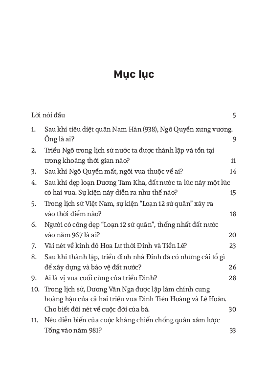 Hỏi Đáp Lịch Sử Việt Nam, Tập 2: Nước Việt Nam Dưới Đời Ngô, Đinh, Tiền Lê, Lý, Trần, Hồ