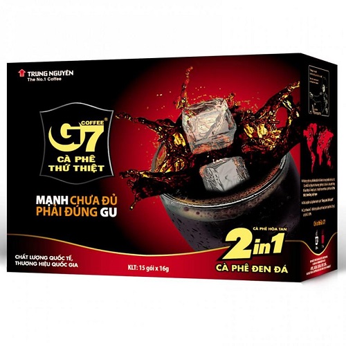 Combo 2 hộp cafe G7 2in1 đen đá Trung Nguyên ( 240g / hộp )