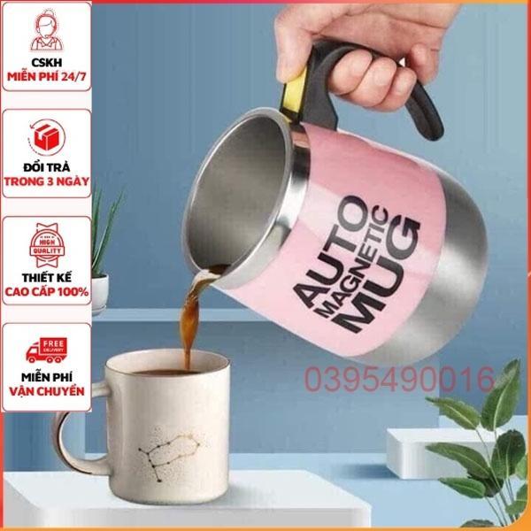 Cốc Tự Khuấy Self Stirring Mug, Dùng Pha Đồ Uống Tự Động Inox Giữ Nhiệt Đa Năng - Pha Cafe ,Trà - TRẮNG