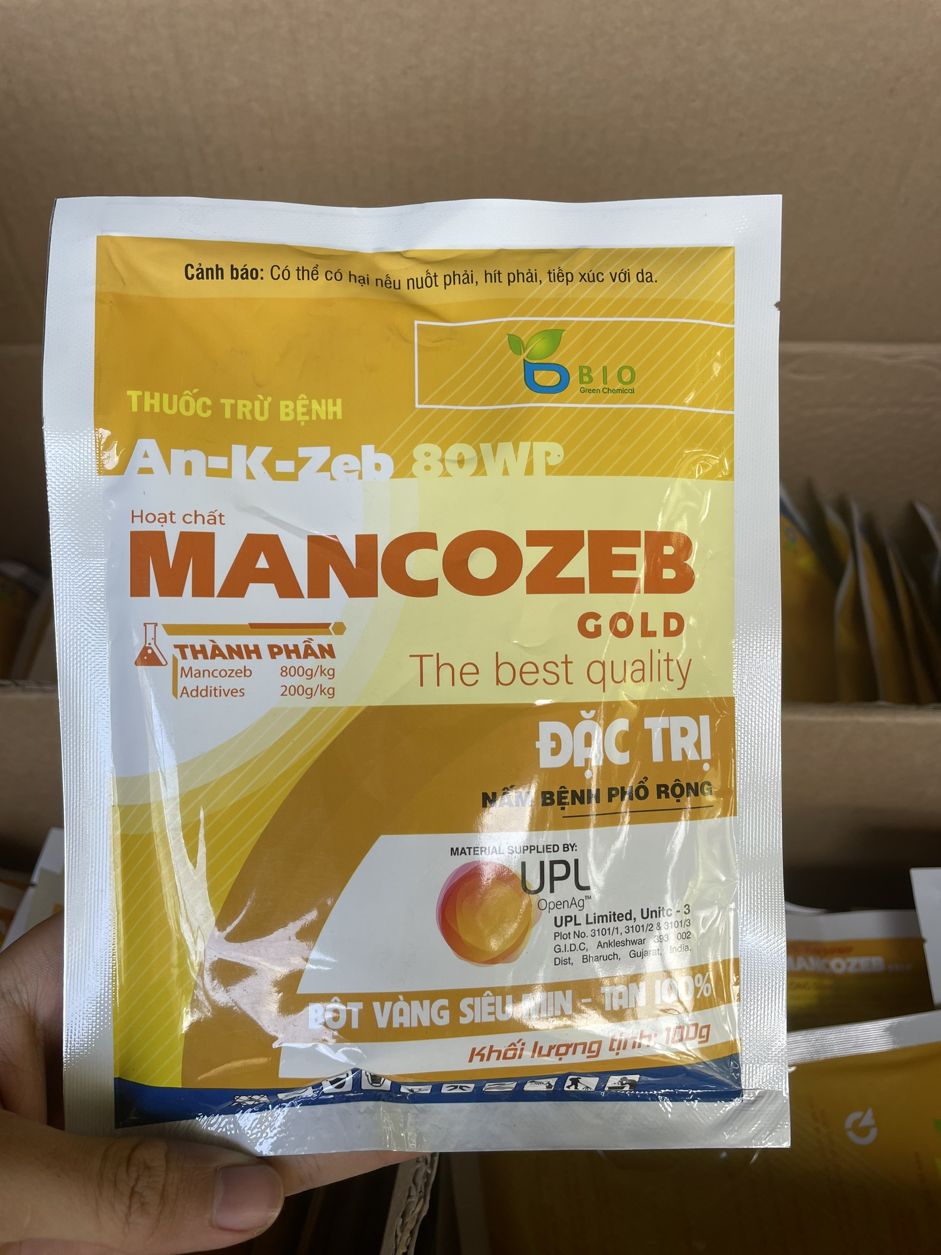 Thuốc trừ bệnh MANCOZEB Bột Xanh/Vàng, KLT: 100G