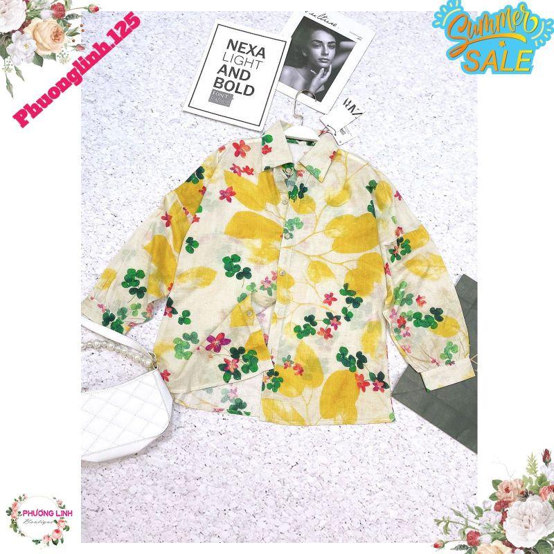 ÁO SƠ MI HOA CÂY TAY LỠ