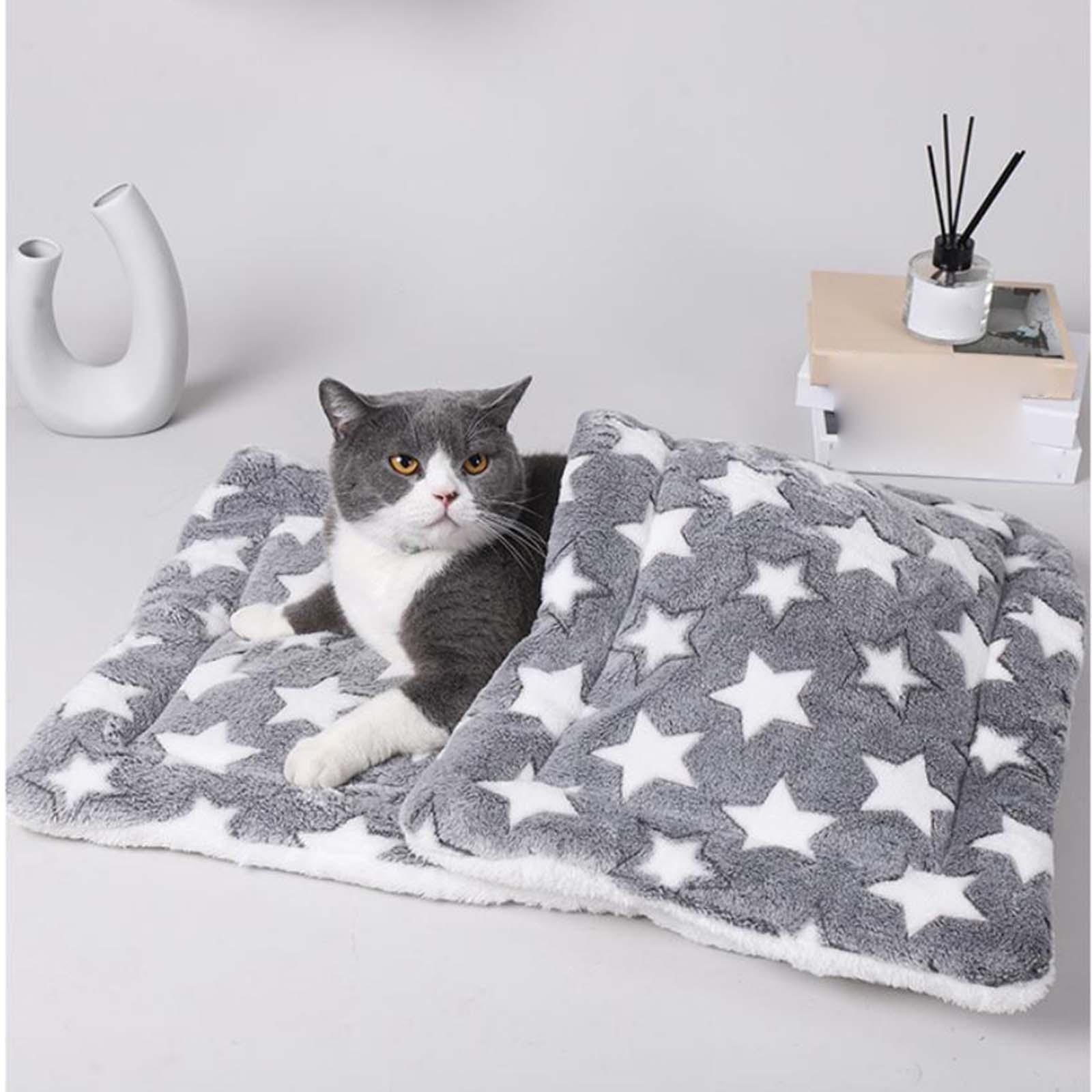 Pet Blanket Cat Sleeping Pad Flannel Throw Kennel Cushion Warm Dog Bed Mat