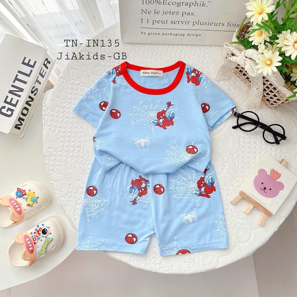 Đồ Bộ Bé Trai Bé Gái Minky Mom, Quần áo trẻ em vải Thun Lạnh mềm mịn thoáng mát an toàn cho bé NN22