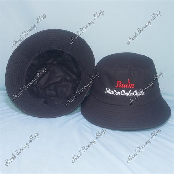 Nón tai bèo mũ bucket vành nhỏ thêu Buồn Như Con Chuồn Chuồn - Buồn Như Con Chuồn Chuồn