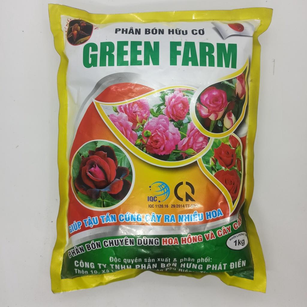 Phân Bón Hữu Cơ Green Farm Túi 1 Kg chuyên Hoa Hồng, Cây Kiểng