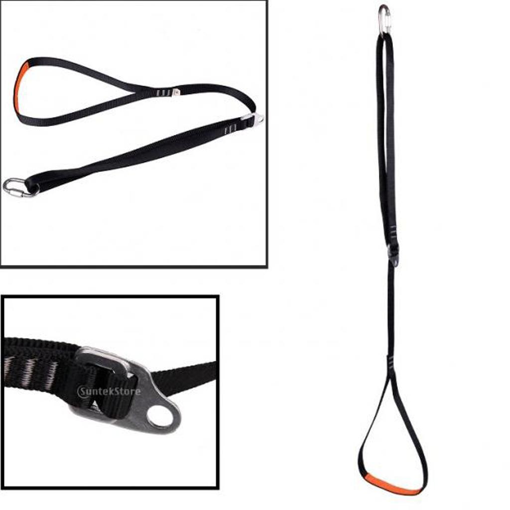 Adjustable Foot Sling Climbing Ascender Foot Loop Sling Rope Black